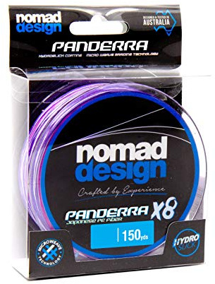 Nomad Design PANDERRA Cyan Multicolor X8 Braid 150YDS (Dia. 0.23mm) 20 pounds - Premium Multicolor PE Fiber Fishing Line with Micro Weave Technology, Hydroslick Coating, and Increased Casting Distance