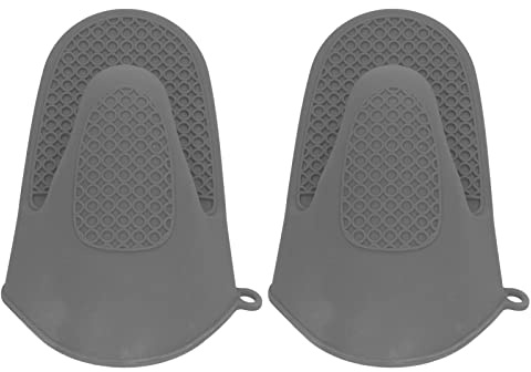 2 Stück Ofenhandschuhe, rutschfeste Silikon-Ofenhandschuhe, Küchenhandschuh, Topflappen, Küchenhelfer, Verdickt Zum Kochen, Backen(grau)