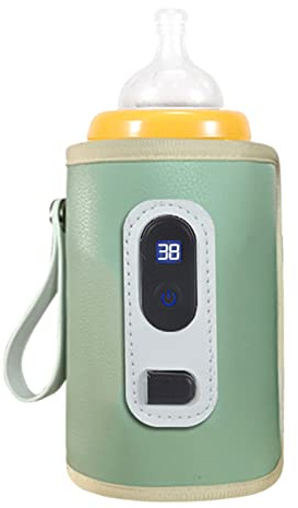 USB Babyflaschenwärmer, Temperatur Einstellbar LCD-Bildschirm Präzise Heizung Wasserdicht Tragbar Milchflaschenwärmer for Eltern unterwegs zu Hause Reisen mit Baby