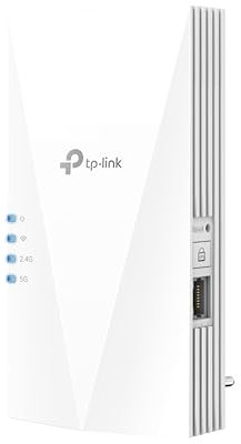 TP-Link RE580X WiFi 6 Amplificatore WLAN AX1500 (dual band 1200 Mbit/s 5 GHz + 300 Mbit/s 2,4 GHz, MU-MIMO, porta Gigabit, compatibile con tutti i router WLAN)
