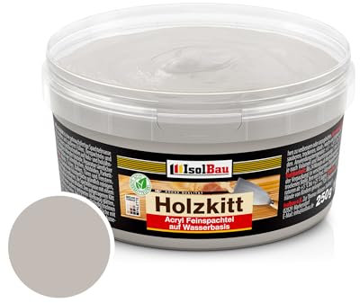 Isolbau - Holz-Spachtelmasse 250g Reparaturspachtel für Außen und Innen Schnelltrocknend - Grau (Nr. 21)