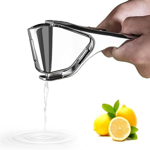 Exprimidor de limón, exprimidor de limón de acero inoxidable, exprimidor manual para limón, cítricos, lima, naranja, exprimidor de cítricos de mano