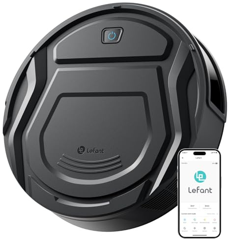 Lefant M210 Pro+ Robot Aspirador, 4000Pa, 200min, Sensor Anticolisión, PSD 190° Navegación Inteligente, 6 Modos, Delgado y Silencioso, Ideal para Pelo de Mascotas y Suelos Duros, Negro
