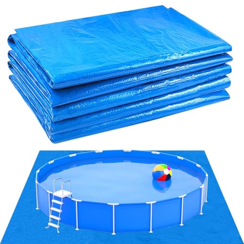 YEXEXINM Pool Bodenplane 335 x 335 cm, quadratische Pool Unterlage reißfest Poolmatten Schutzboden wasserdichte Poolunterlage Faltbarer Bodenschutzplane für Aufstellpools bis Ø 305 cm