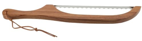 Ipetboom Trancheuse à Pain Dentée en Acier Inoxydable et Bois, 1 Set | Pâtisseries et Pains Cuits, Usage Maison Cuisine Pro, Format Réutilisable, Lame Qui Ne S’émousse Pas