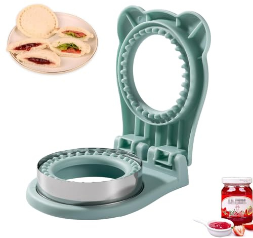 Uncrustable Sandwich Maker,Sandwiches Pocket Circle Shape 3.7Inch Sandwich Cutter and Sealer,Sandwich Cutter for Kids Breakfast and lunchboxes (Light Blue)