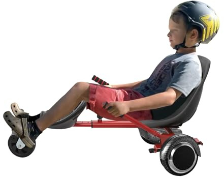 Hoverboard Go-Kart Aufsatz mit 2 Sitzen, Verstellbarer Balancing Scooter Rahmen 70-95cm, Kinder & Erwachsene, Robustes Stahlgestell, ergonomischer Sitz, bis 75kg Belastbar
