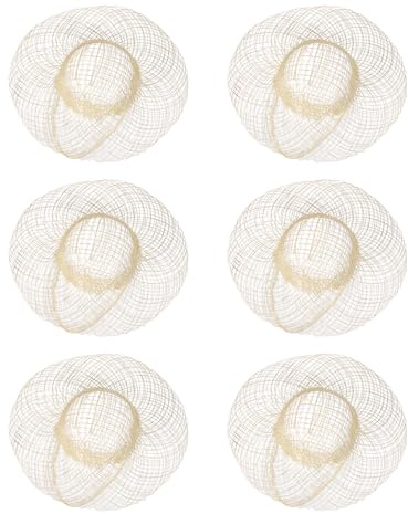 sourcing map 6 mini sombreros de paja, sombreros de paja en miniatura de punto de 4 pulgadas, gorra pequeña natural para casa de muñecas, accesorios de decoración de manualidades, decoración de ropa
