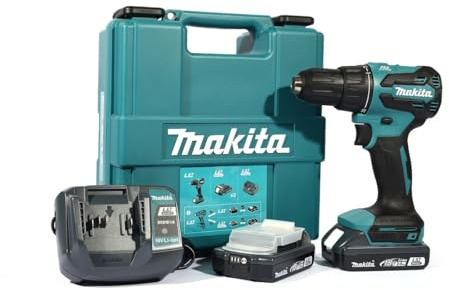 MAKITA DHP490WVE 18 V Lithium-Ionen-Bohrhammer, bürstenlos, kabellos, 13 mm, mit LXT Basisakku und Ladegerät