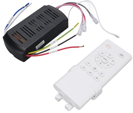 Kit de Control Remoto Universal para Ventilador de Techo | Control Remoto y Receptor avanzados para Velocidad y temporización de la luz | Compatible con la mayoría de Ventiladores