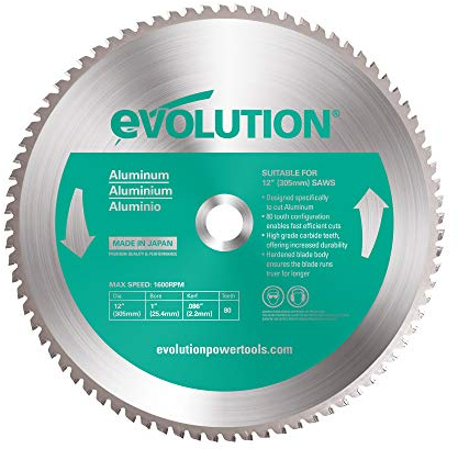 Evolution Power Tools 12BLADEAL Aluminium-Sägeblatt, 30,5 cm x 80 Zähne, Grün