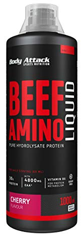 Body Attack 100 % Beef Amino Liquid Kirsche, 1er Pack (1 x 1 l)