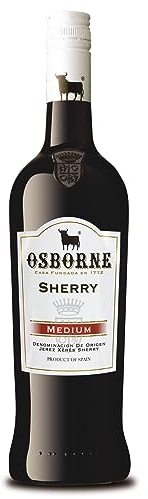 Osborne Sherry Medium – Hochwertiger, halbtrockener Sherry, hergestellt nach dem Solera-Verfahren aus Andalusien in Spanien mit 15% vol. (1 x 0,75l)