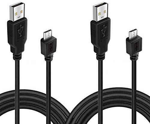 BATSOEASY 2 Pack 10ft Charging Cable Compatible with PS4 Controller, Play and Charger Data Sync Cord Compatible with PlayStation 4 PS4 Pro Slim Controllers, Compatible with Xbox One Controllers