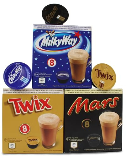 Dolce Gusto Mars, Twix, Milky Way Hot Chocolate Pods