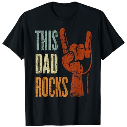 This Dad Rocks Rock n Roll Metal T-Shirt Geschenk für Vater T-Shirt
