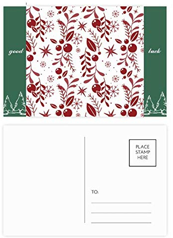 Weihnachts-Postkarten-Set mit weihnachtlichen Motiven, Rot, Weiß, 20 Stück