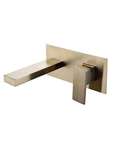 Brushed Gold, Wall Mounted Bath taps, Concealed, Wall Mounted, Two-Piece Faucet, Modern Bathroom, Basin Mixer taps Bathroom,
