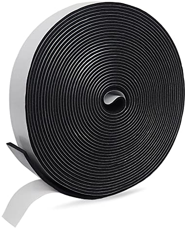 Guarnizione isolante per porta finestra, 2,5 cm x 0,3 cm x 10 m, guarnizione in schiuma adesiva, isolamento acustico, striscia di tenuta per porta finestra, anti-collisione, colore: nero