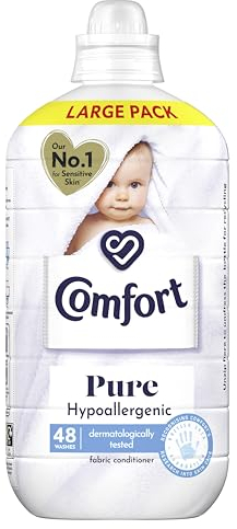 Comfort Pure Sensitive Fabric Conditioner dermatologically tested gentle next to sensitive skin 48 washes (1.44 L)