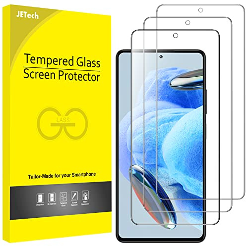 JETech Protector Pantalla para Redmi Note 12 Pro/12 Pro+ 5G, 3 Unidades | HD Claro, Compatible con Face ID, Cristal Vidrio Templado Anti-Arañazos