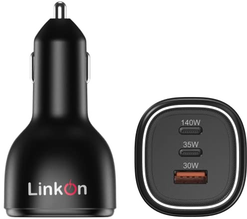 LinkOn 165W Autoladegerät mit 140W PD3.1 USB-C und 30W QC3.0 UAB-A Kompatibel mit MacBook Pro 16 Zoll 2021 Lenovo Legion 7 7i HP Dell Samsung Apple