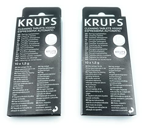 Pastillas Limpiadoras para Cafeteras Krups (2x10 Pastillas) XS3000 Compatible con Modelos Krups Espresso Espresseria Automatic y Otros,