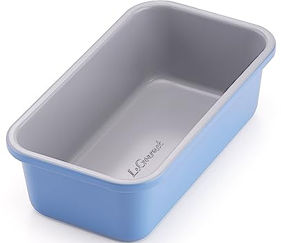 LeGourmet Nonstick Bread Loaf Pan 9 X 5 Inch, Ceramic Coating, Non-Toxic, Rust Resistant Aluminized Steel, Perfect 1 lb Baking Dish for Meatloaf, Pound Cake & Brownie - Cyan
