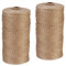 Relaxdays Spago di Iuta 2 mm, 2 Rotoli Juta 250 m ciascuno, Corda Ecosostenibile per Artigianato, Imballaggio, Marrone