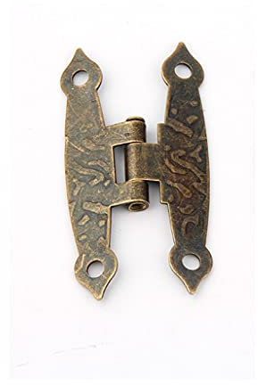 Türscharniere 6534 mm, 20 Stück, Schranktür, Gepäckscharnier, 4 Löcher, Dekor, Möbel, Dekoration, Antik, Vintage, alte H-Scharniere, bronzefarben, mit Schraube