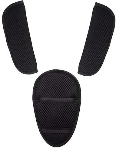 Baby Sicherheitsgurt Schulterpolster, 3 Stück Gurtpolster Kinder, Universal Gurtschoner & Gurtpolster Gurtbezüge für Babyschale, Kinderwagen, Buggy & Autositz (Schwarz)