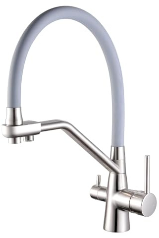 Kitchen Sink Mixer Tap All-Copper Kitchen Faucet Water Purifier Three-Way Faucet Vegetable Basin Faucet Brushed Style
