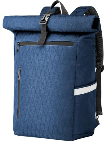 Wiserset Fietstas voor bagagedrager, 22 Liter, fietstas, rugzak voor Heren, meerdere bagagedragertas met laptopvak, 2-in-1 fietstas, rugzak Combi, reflecterend (Blauw)