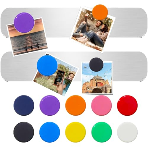 Magnettafeln Selbstklebend Magnetleisten 2 Stück Memotafel mit 10 Starke Magnete Magnettafel Klein mit Klebeband für Kühlschrank Büro Küche