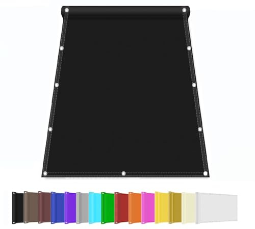 Kebinmaoyi Balcony Privacy Screen PVC UV-Anti Waterproof Multiple Colors for Garden Backyard Deck Patio Fence Porch Black,0.5x2m(1.6ft x6.6ft)