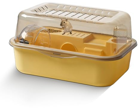 ＡＷＨＡＯ Cage pour Hamster de Grande Taille Cage de Transport Portable pour Hamster Habitats pour Petits Animaux Fournitures Habitat pour Hamster Rongeur Planeur à Sucre, Jaune