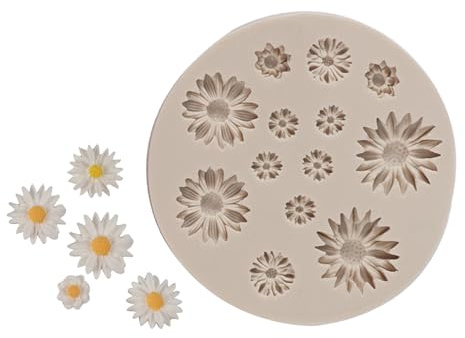 GisWell Silikonform Blumen - 3D Fondant Blumen Kuchenform Silikonform Silikon Kuchenform Gänseblümchen Form Für Fondant Schokolade Kuchen Backdekoration