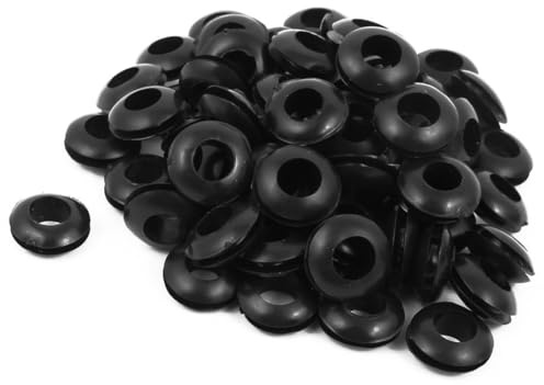 TA-VIGOR 8mm Rubber Grommets 68Pcs Black Cable Wire Protectors | Conductor Wiring Blanking Gasket Ring Grommets, Electrical Cable Hole Plugs for Protecting Wires, Cables and Plugs