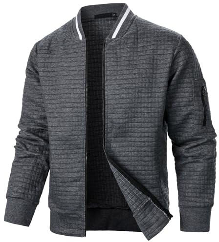 Giacca Uomo Elegante Estiva, Giacca Bomber Uomo, Giacca da Uomo Transizione Leggero Sottile Bomber Estivo Casual Giacca Sportiva All'aperto con Zip Giubbotto Uomo Mezza Stagione per Il Tempo Libero