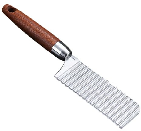 EPIGEIST Cortador Ondulado de Acero Inoxidable para Patatas y Verduras con Mango Ergonómico Cuchilla Arrugada para Papas Fritas Crinkle y Corte Herramienta Práctica para Cocina Rápida y