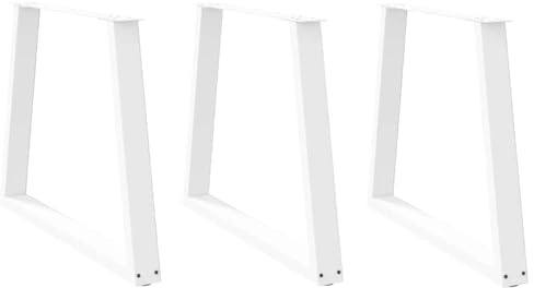 Frdhee Lot de 3 pieds de table à manger en forme de V - En acier - Blanc - 70 x (72-73,3) cm - Pour armoire, canapé, bureau, étagère, armoire de salle de bain