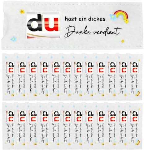 Danke Filz-Schokoladenhüllen, 25 Stück Danke Geschenk, Wiederverwendbar Schokoriegel Hülle Filz Geschenk Verpackung Kompatibel mit Duplo