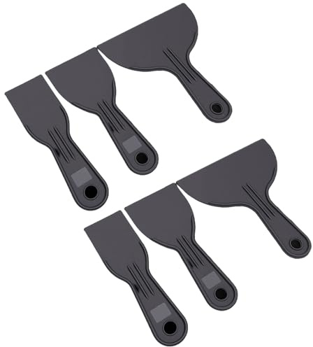 ZDAGELD 6 St Färgskrapa Verktyg Plast med 2 3 6 Tums Blad, Tillverkade Av Tuff Plast för Reparation Av Gipsväggar Målning Patchning Tätning, Designad med Halkfritt Ergonomiskt Handtag