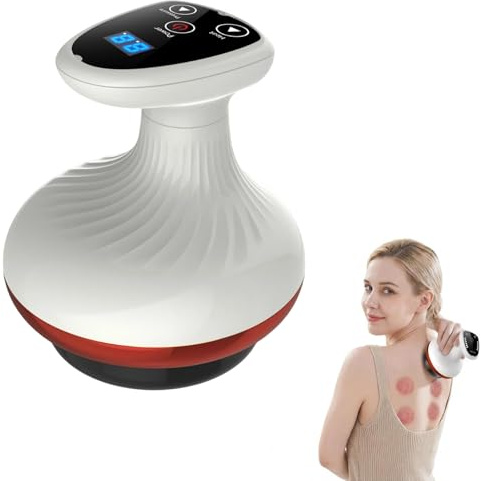 Vacuvia Massage 4-in-1 Massagegerät gegen Cellulite, Anti Cellulite Massagegerät mit Vakuum Saugmassage und Wärmetherapie, Vacuvia Cellulite Massager für Straffere Haut, Anwendung Zuhause (Rot)