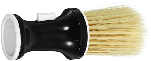 TINEASUR Cepillo de Peluquería para Limpieza de Cuello Cerdas de Nylon Marrón, Mango Negro Desmontable, Cepillo para Cabello Suelto y Afeitado, Adecuado para Uso Profesional y Doméstico