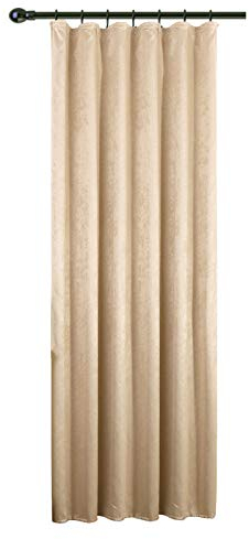 WOLTU Gardinen Blickdicht Thermovorhang Kälteschutz mit Kräuselband, 250g/m² Schwere Verdunklungsvorhänge Wärmeisolierende Vorhänge Damast Optik Wohnzimmer Schlafzimmer, 135x245cm Champanger (1 Stück)