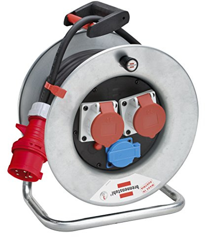 Brennenstuhl 1194766 Garant Sk CEE 2 IP 44 Kabeltrommel, Silber/schwarz
