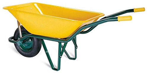 Wurko - mod. 15000007 – Carriola stile europeo, per cantiere, colore: giallo, capacità 90 litri