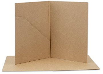 CD Foto-Hülle, Tasche u. Schlitz, braun, Kraftkarton - 10er Pack