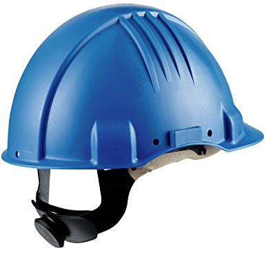 Casque de sécurité 3M G3501 haute température, non ventilé, harnais crémaillère, basane cuir, bleu